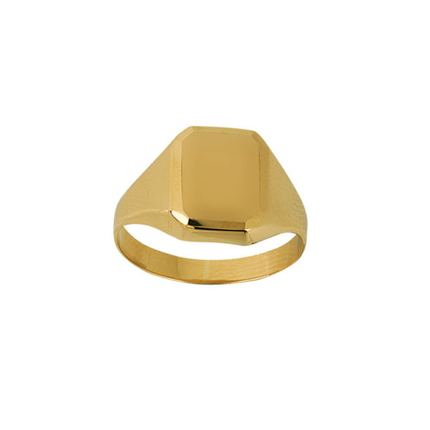 14kt Yellow Gold Signet Rectangular Engravable Ring 